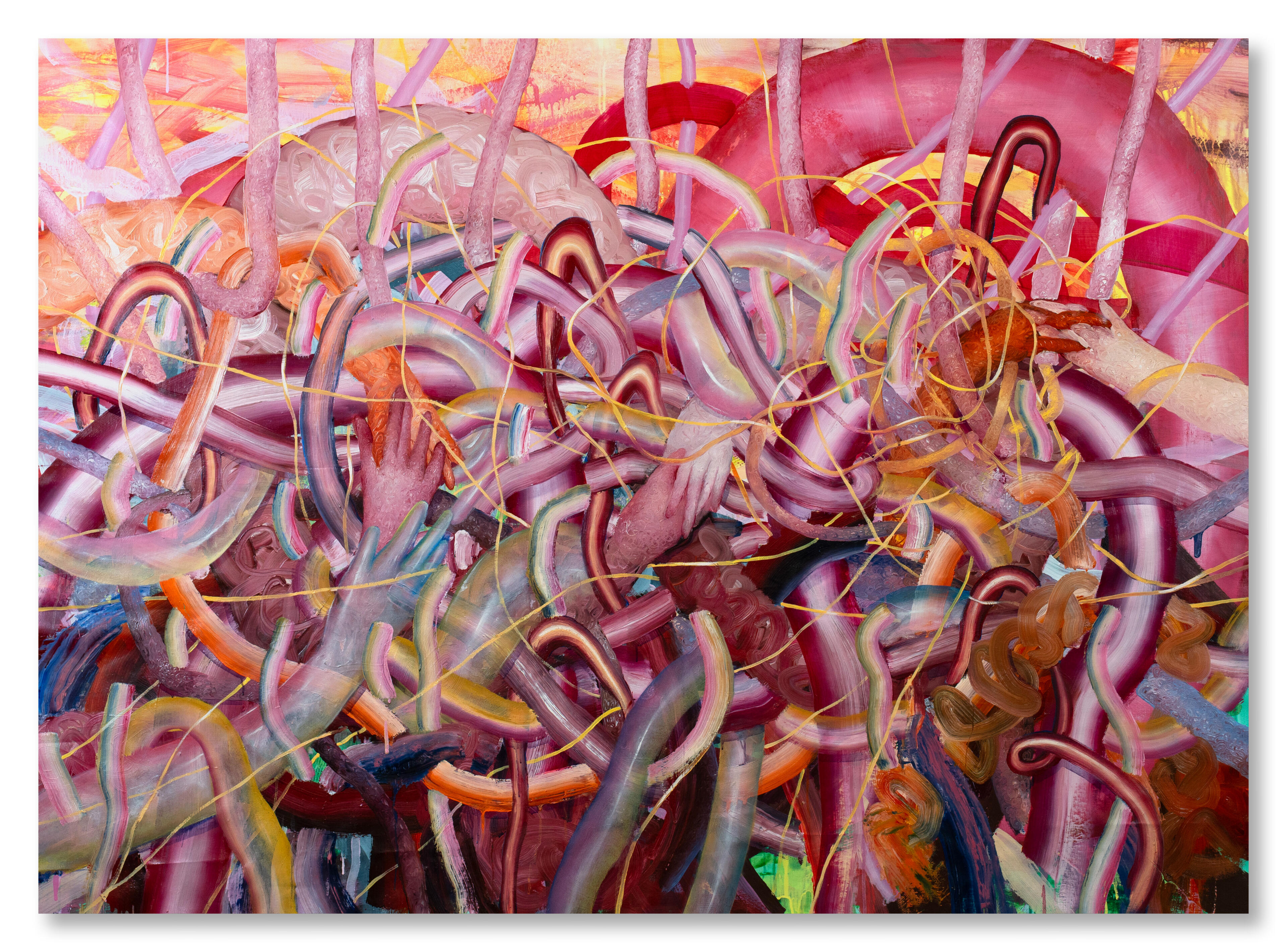 Over the rainbow, Oil and acrylic on canvas, 60 x 78 inches, 2025