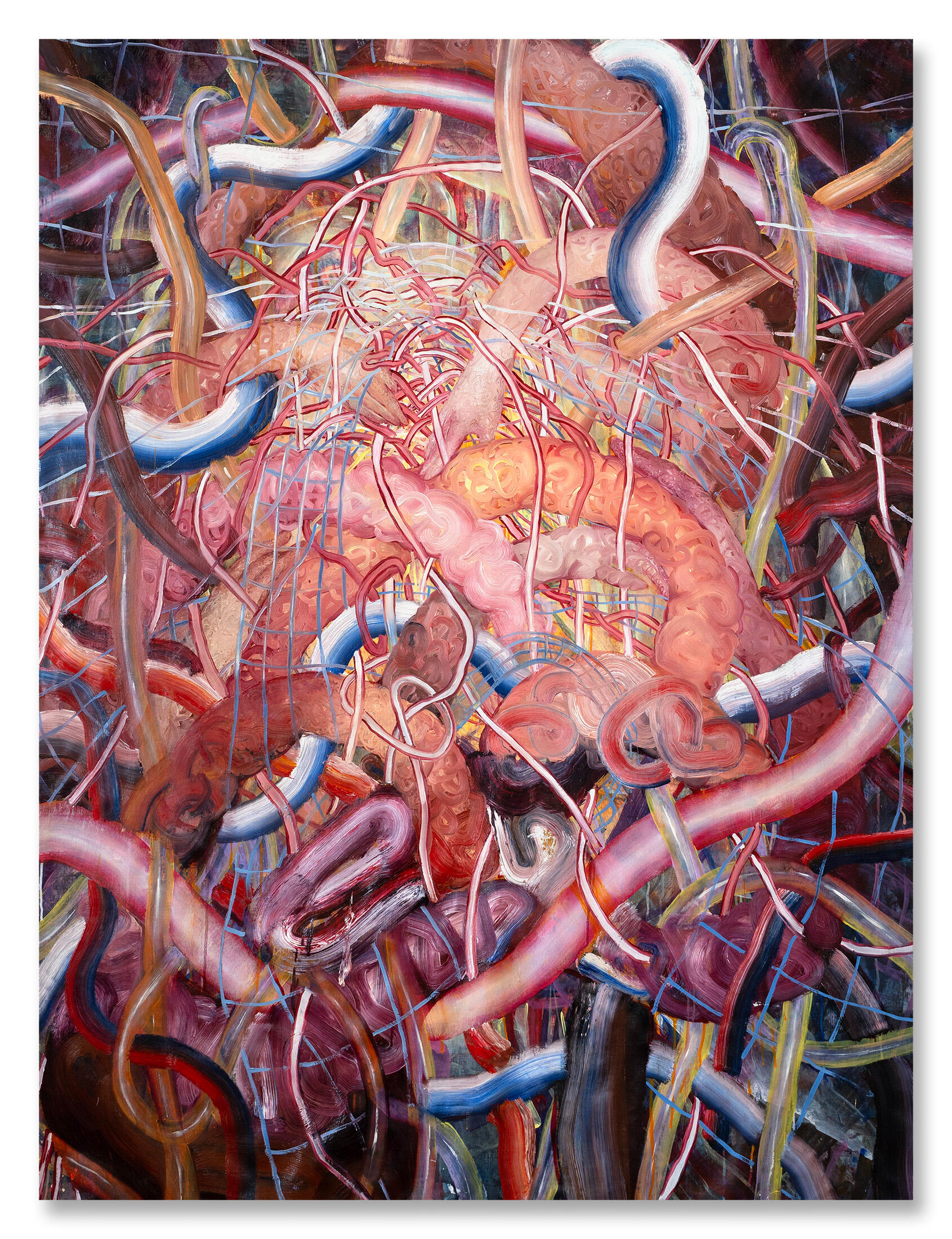 The thread that forms itself, Oil and acrylic on canvas, 60 x 78 inches, 2025