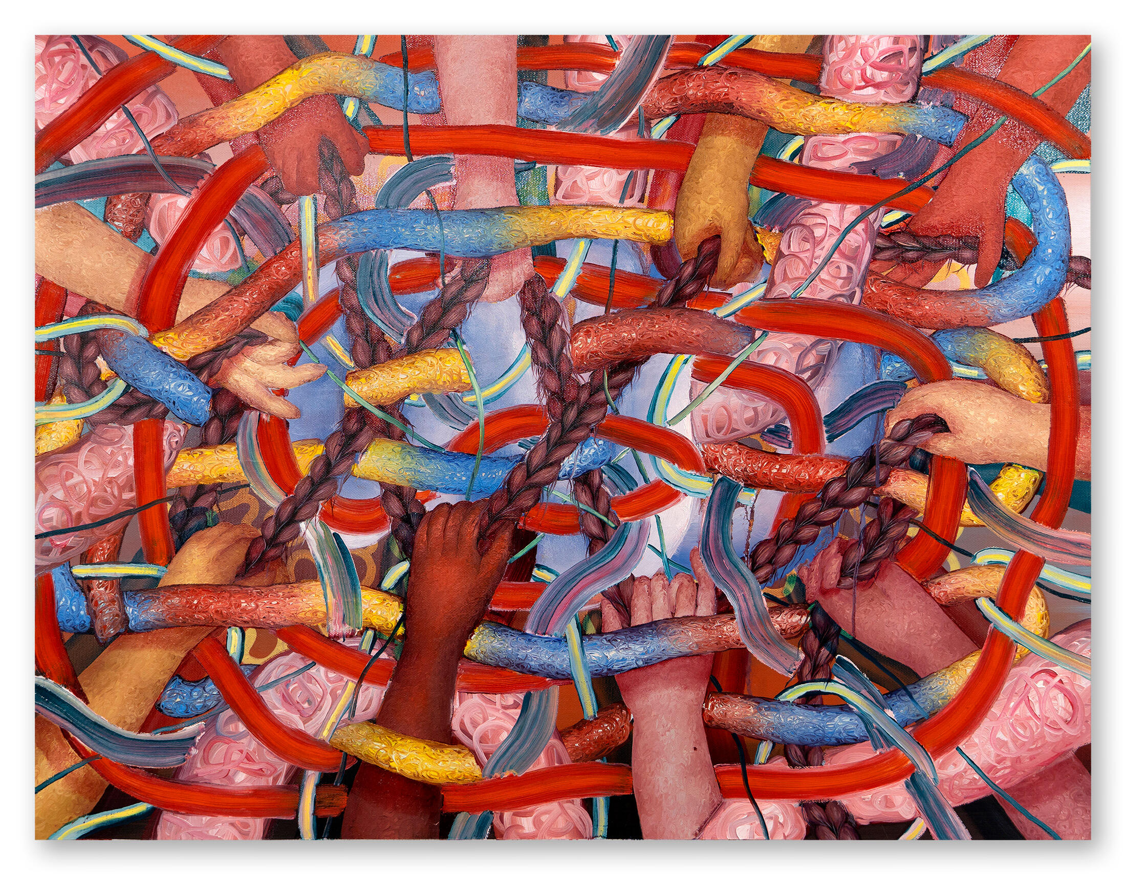 Push and pull, Oil and acrylic on canvas, 30 x 40 inches, 2025