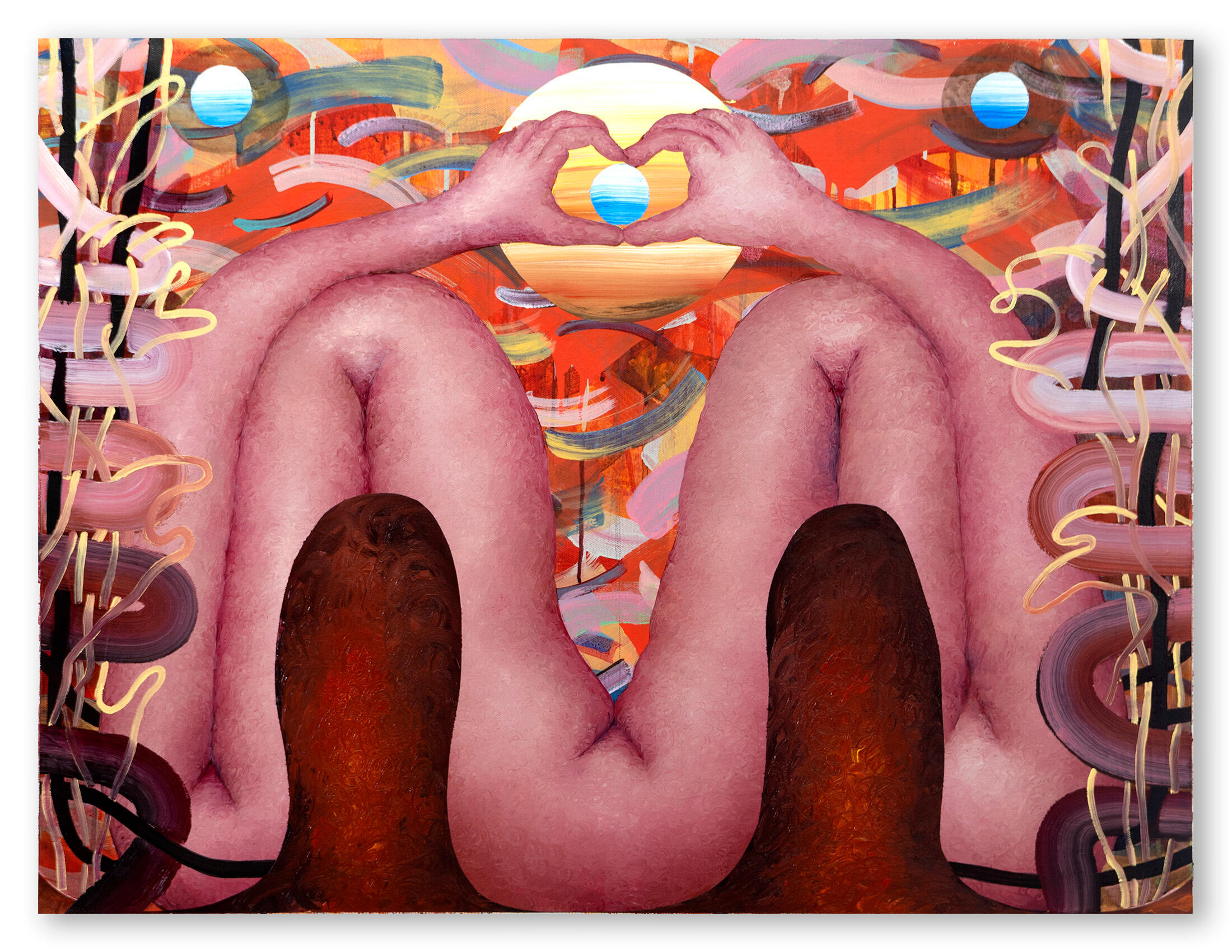 Moon gaze, Oil and acrylic on canvas, 30 x 40 inches, 2025